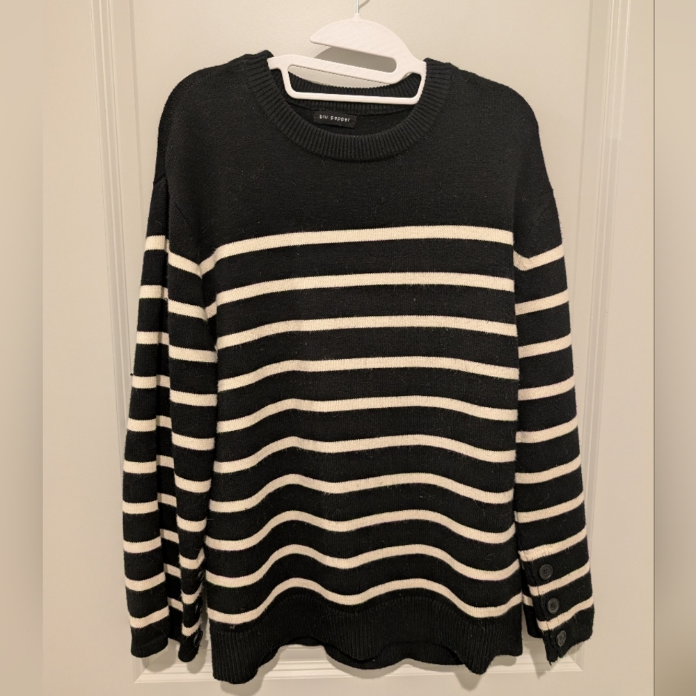 Blu Pepper Stripe Knit Pullover